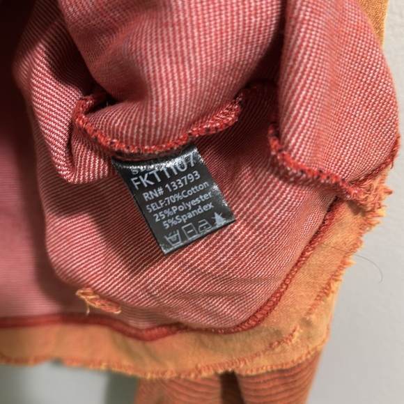 POL Pumpkin Spice Striped Cropped Oversized Button Down Top - Picture 9 of 9